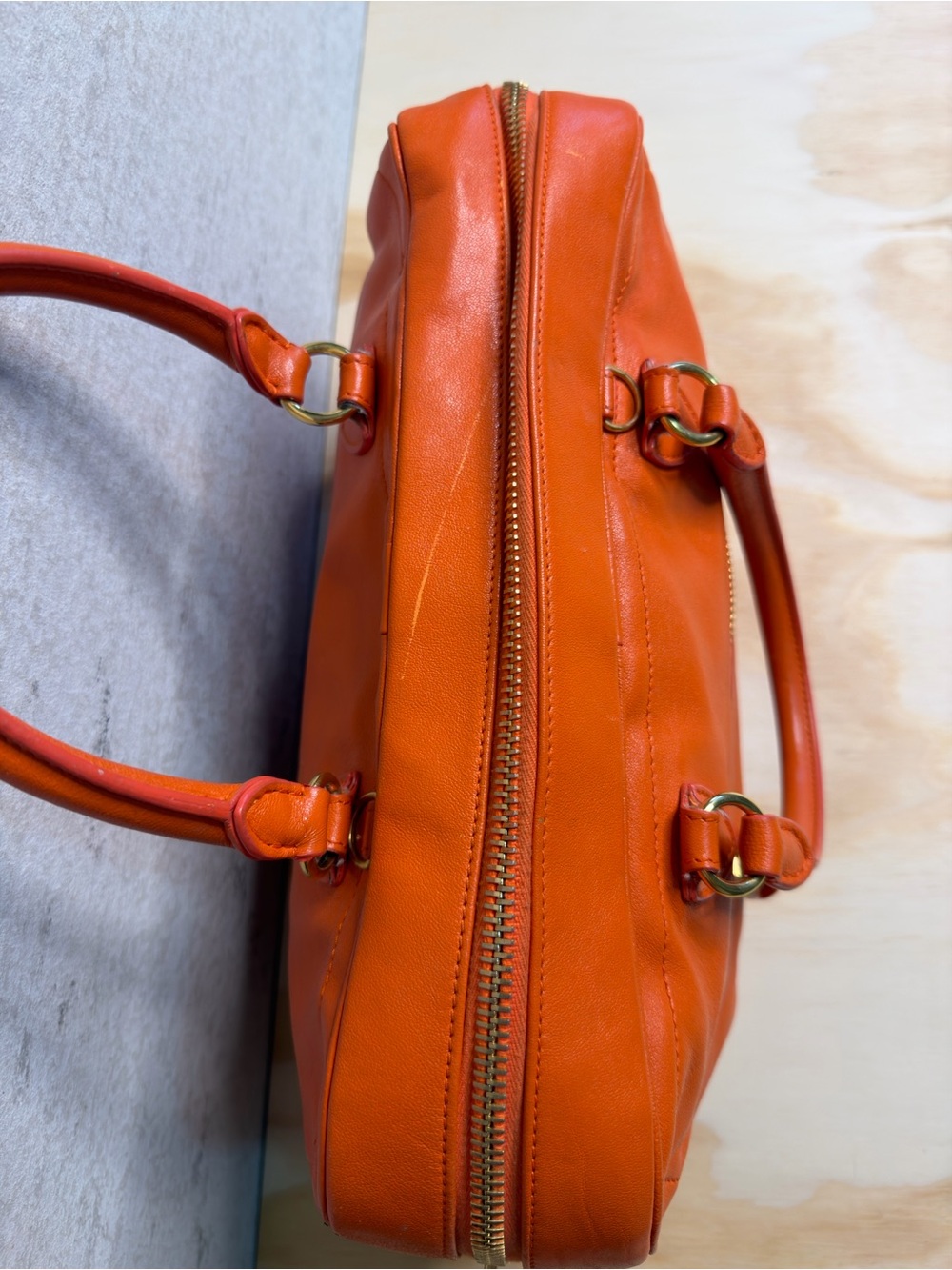 Marc Jacobs Venetia Mandarin Orange Leather Satchel Bag - Picture 3 of 10